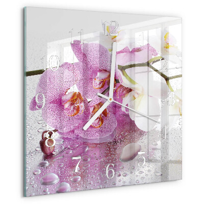 Orologio quadrato Orchidea