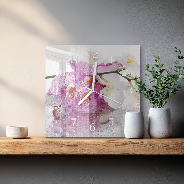 Orologio quadrato Orchidea