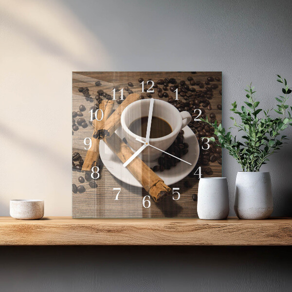 Orologio quadrato Caffè alla cannella