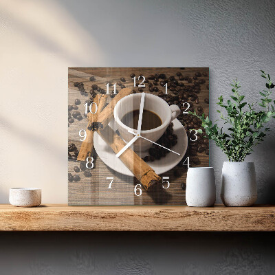 Orologio quadrato Caffè alla cannella