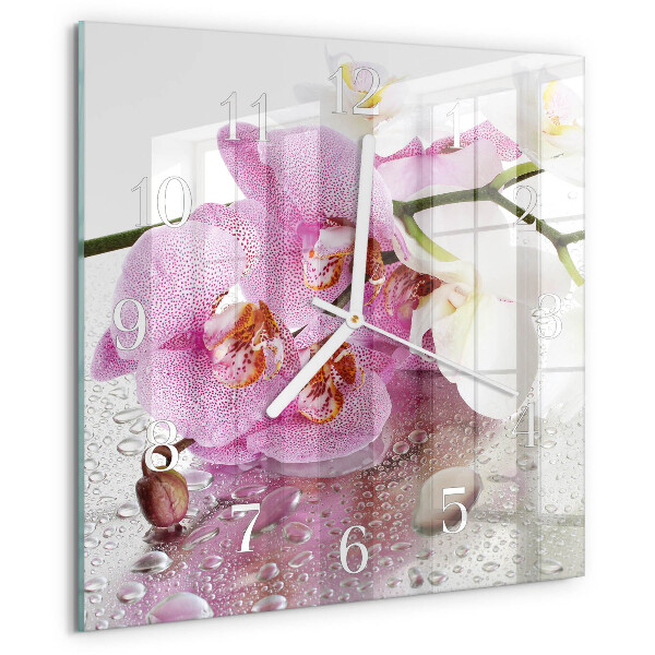 Orologio quadrato Orchidea