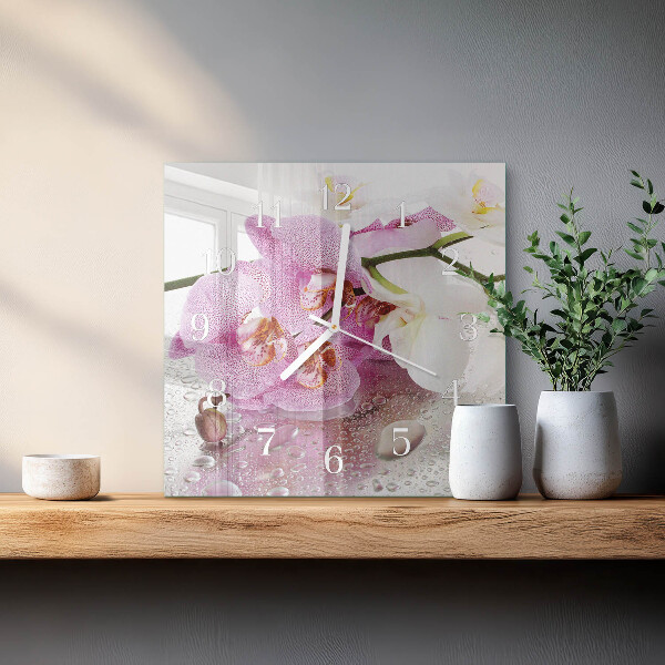 Orologio quadrato Orchidea