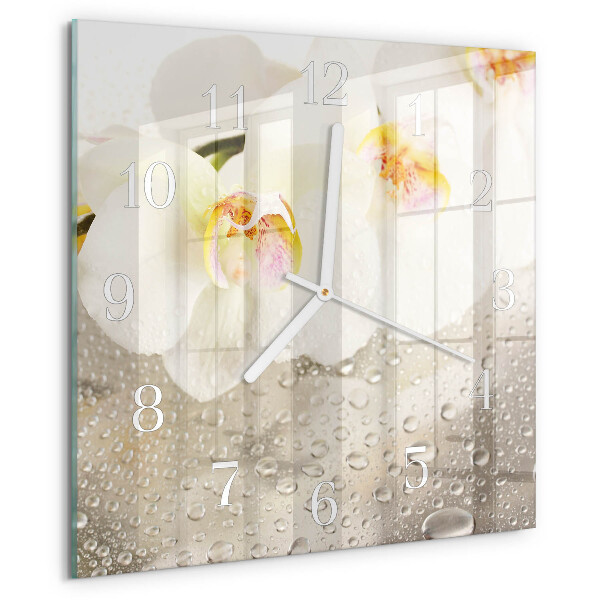 Orologio quadrato Orchidea