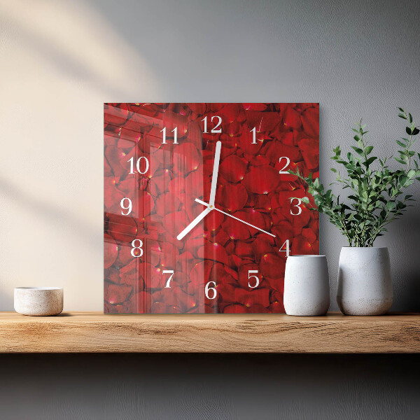 Orologio quadrato Petali di rosa
