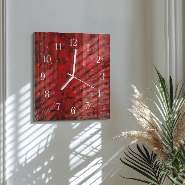 Orologio quadrato Petali di rosa