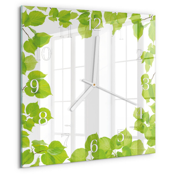 Orologio quadrato Foglie