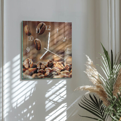 Orologio quadrato chicchi di caffè