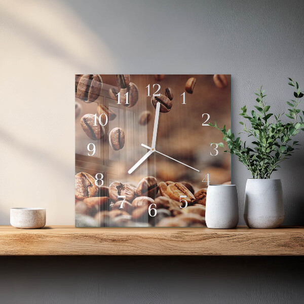 Orologio quadrato chicchi di caffè