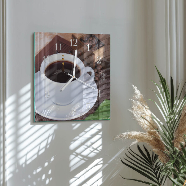 Orologio quadrato Caffè