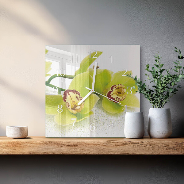Orologio quadrato Orchidea