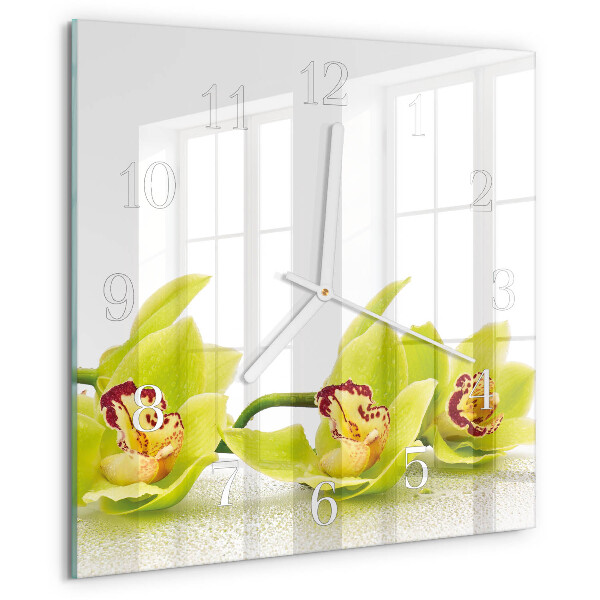 Orologio quadrato Orchidea