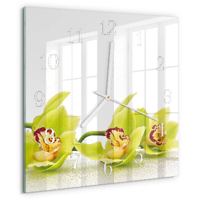 Orologio quadrato Orchidea
