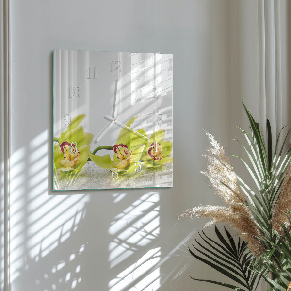 Orologio quadrato Orchidea