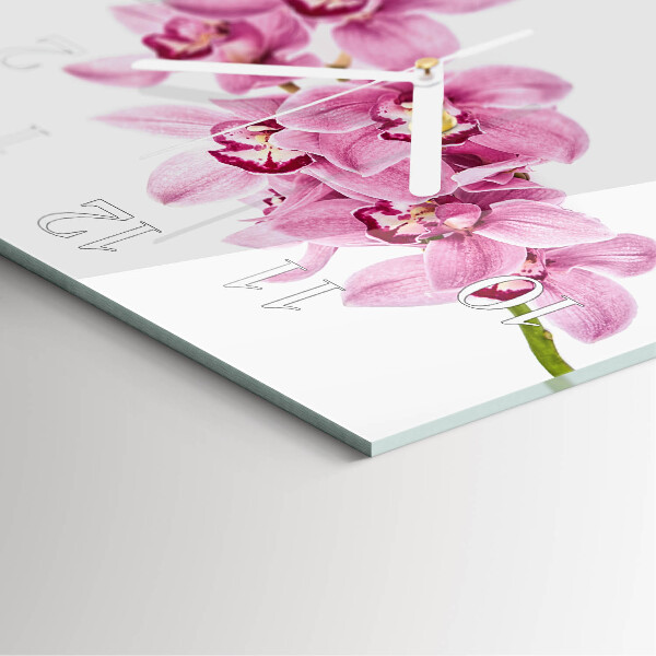 Orologio quadrato Orchidea