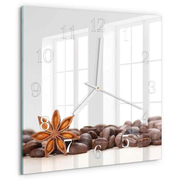 Orologio quadrato chicchi di caffè