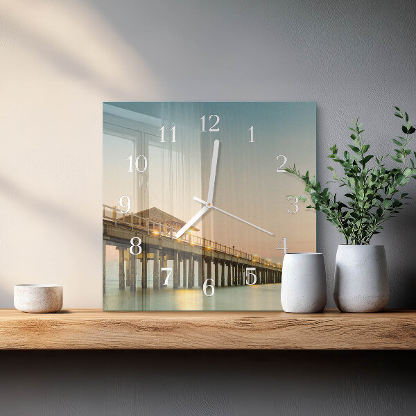 Orologio quadrato Passerella in legno