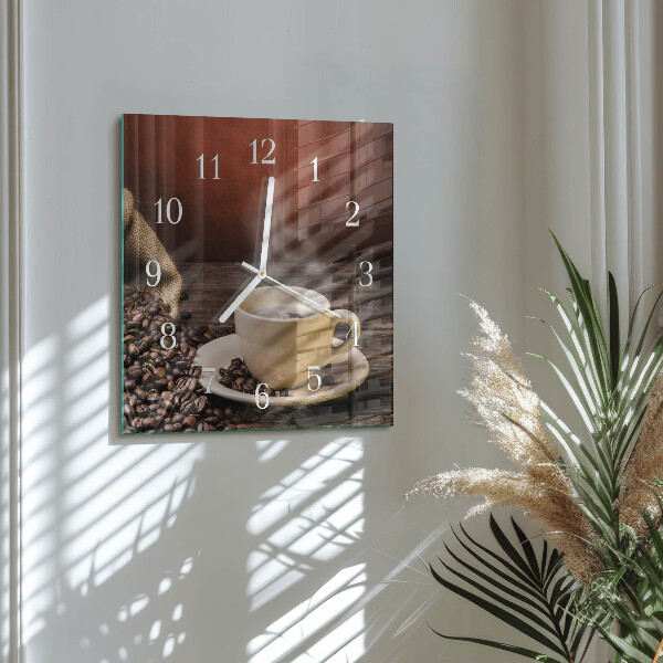 Orologio quadrato Caffè