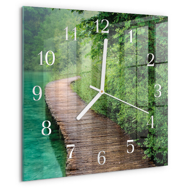 Orologio quadrato Passerella in legno