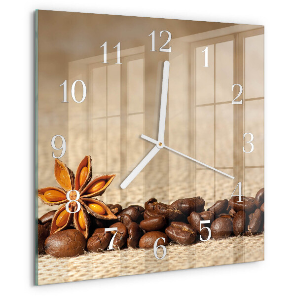 Orologio quadrato chicchi di caffè