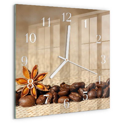 Orologio quadrato chicchi di caffè