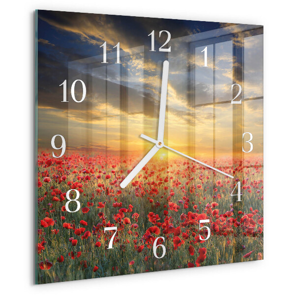 Orologio quadrato Campo di papaveri