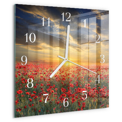 Orologio quadrato Campo di papaveri