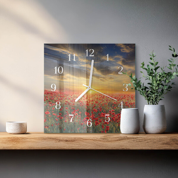 Orologio quadrato Campo di papaveri