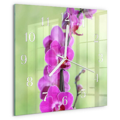 Orologio quadrato Orchidea