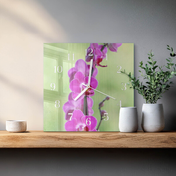 Orologio quadrato Orchidea