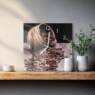 Orologio quadrato chicchi di caffè