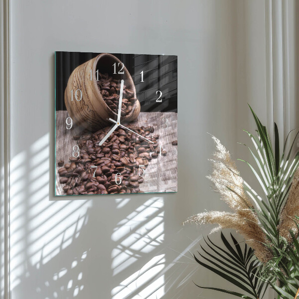 Orologio quadrato chicchi di caffè