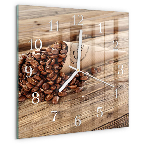 Orologio quadrato chicchi di caffè