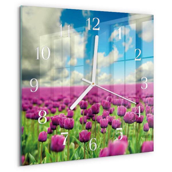 Orologio quadrato Tulipani