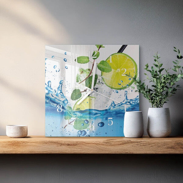 Orologio quadrato Lime e menta