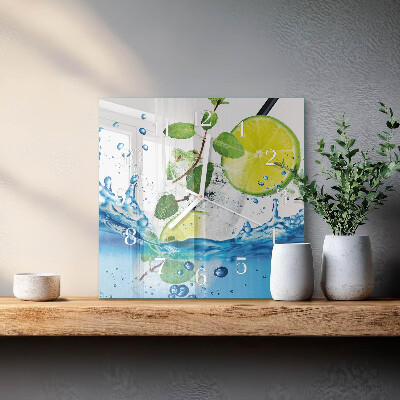 Orologio quadrato Lime e menta