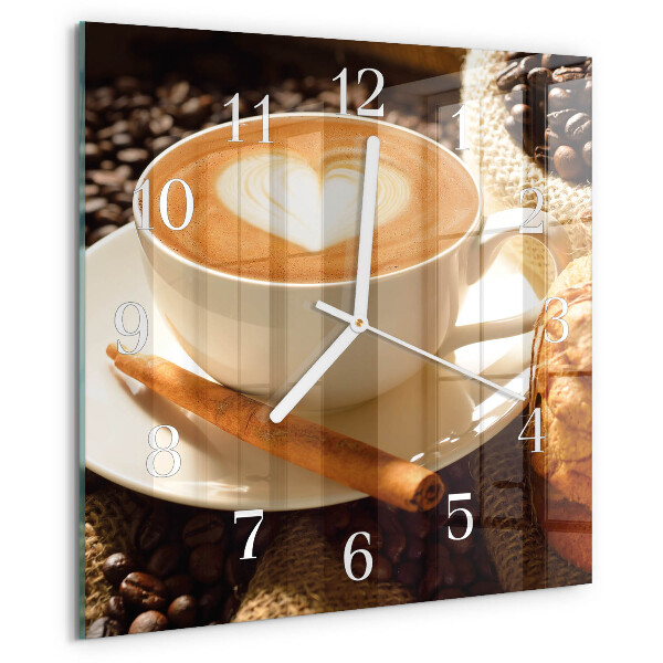 Orologio quadrato Cuore di caffè