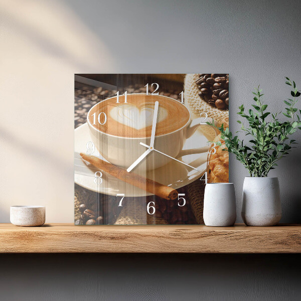 Orologio quadrato Cuore di caffè