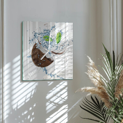 Orologio quadrato Noce di cocco