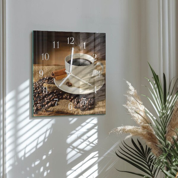 Orologio quadrato Caffè