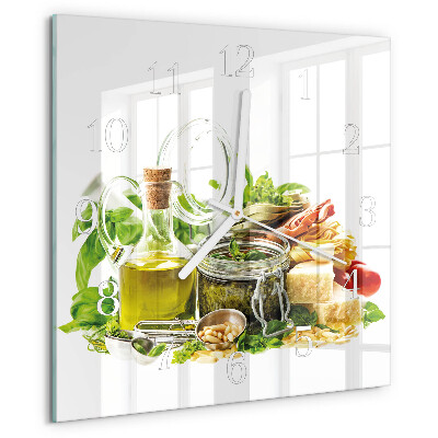 Orologio quadrato Pasta con olio