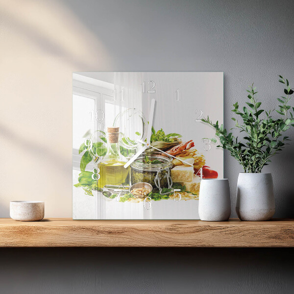 Orologio quadrato Pasta con olio