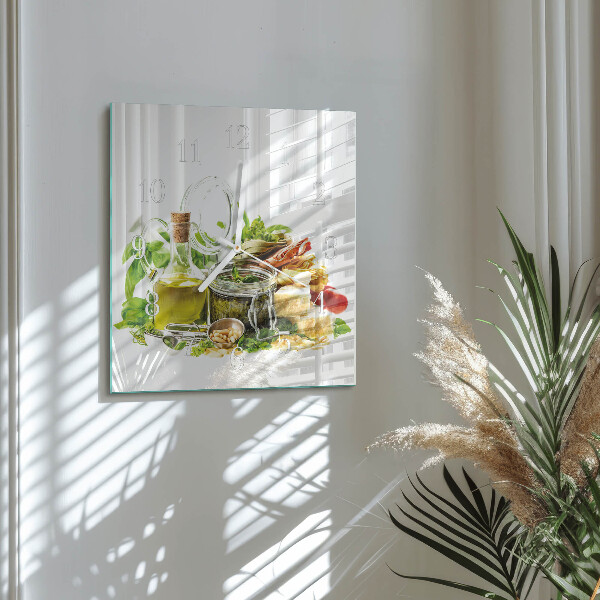 Orologio quadrato Pasta con olio