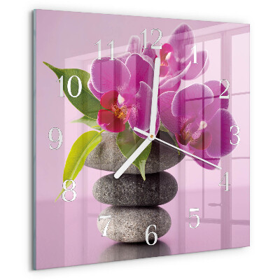 Orologio quadrato Orchidea