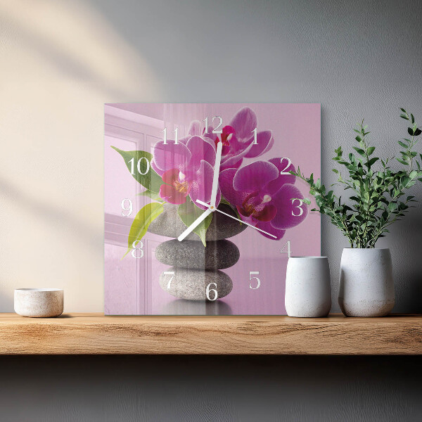 Orologio quadrato Orchidea