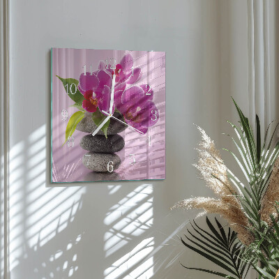 Orologio quadrato Orchidea