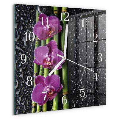 Orologio quadrato Orchidea