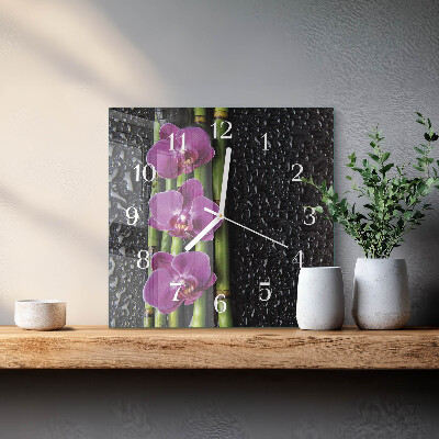 Orologio quadrato Orchidea