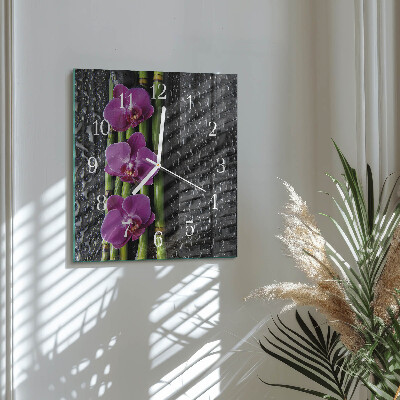 Orologio quadrato Orchidea