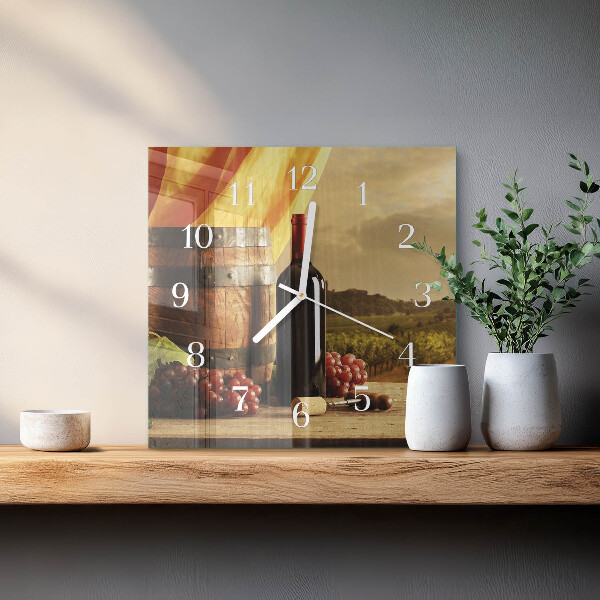 Orologio quadrato Botte di vino