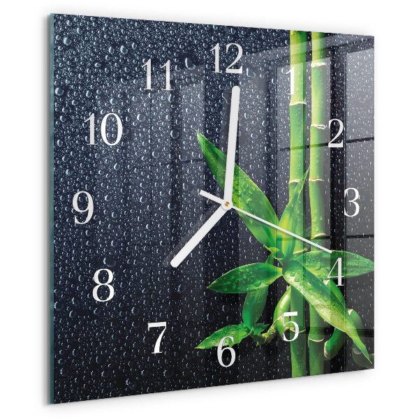 Orologio quadrato Gocce e bambù